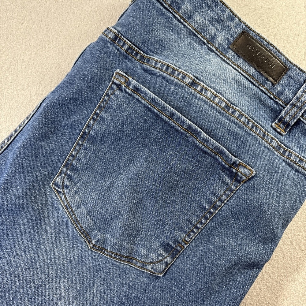 Kenneth Cole New York Jeans Mens 40x29 Blue Straight Fit Stretch Denim 5-Pocket